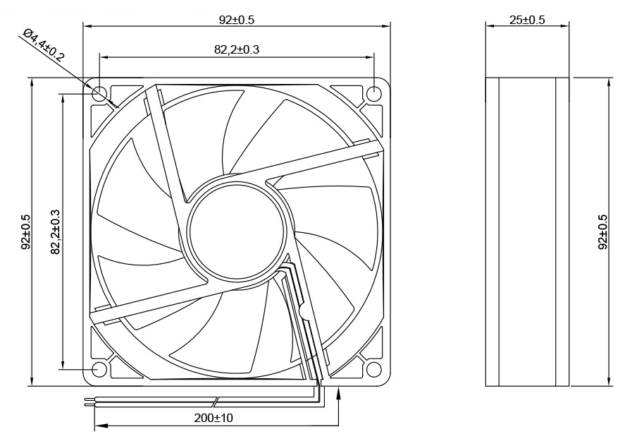 MFD9225C Dimensions